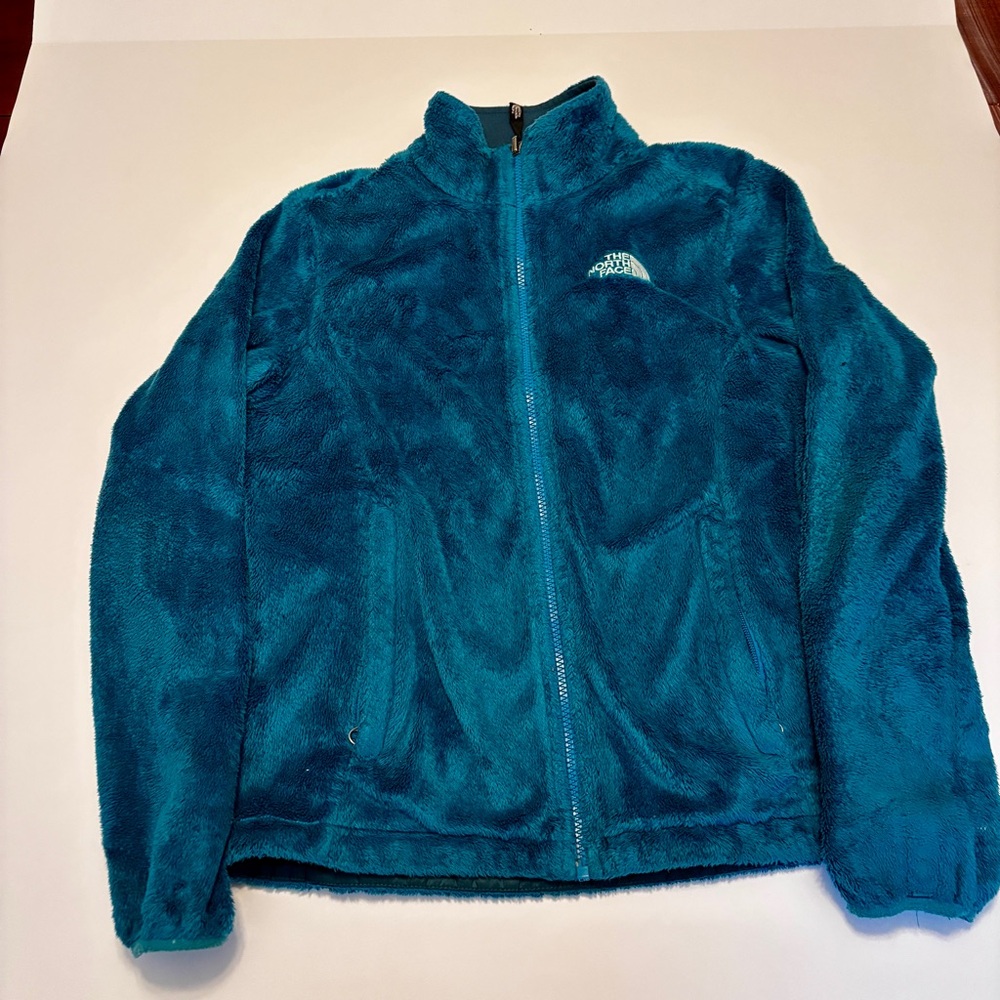 The North Face Teal Fuzzy Fleece Zip-Up Jacket Women’s M